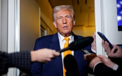 Trump suggests lower 80% tariff on China trump talking to reporters jpg